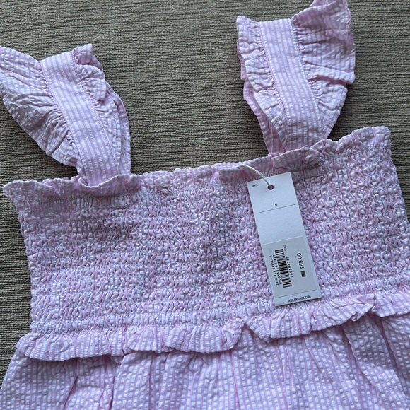NWT Janie & Jack Pink Seersucker Smocked Dress Size 6 - Picture 3 of 3